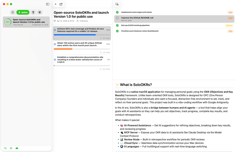 SoloOKRs screenshot 3