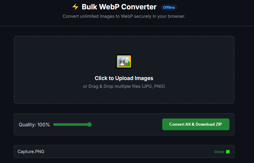 Bulk WebP Converter - Screenshot 3 showing product features and functionality