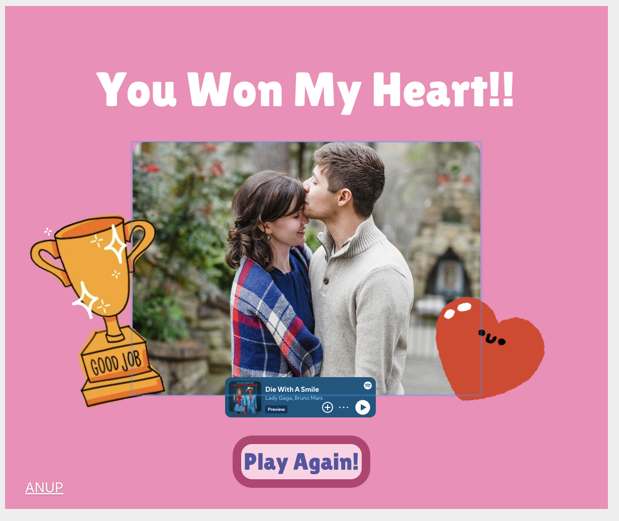 Modello di gioco veloce di San Valentino - Framer Modello di San Valentino disponibile per il remix. media 1