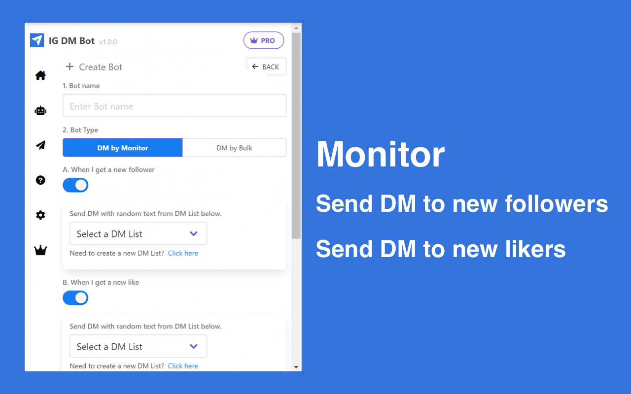 IG DM BOT - इंस्टाग्राम के लिए DM BOT - लक्षित दर्शकों को स्वचालित रूप से सीधे संदेश (डीएम) भेजें मीडिया 3