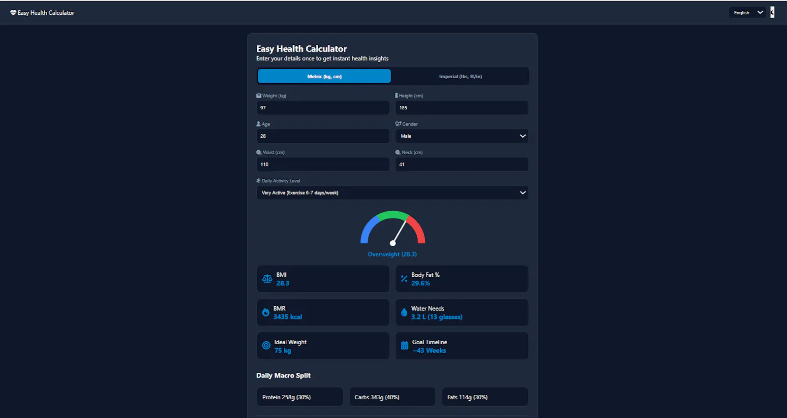 Easy Health Calculator screenshot 1