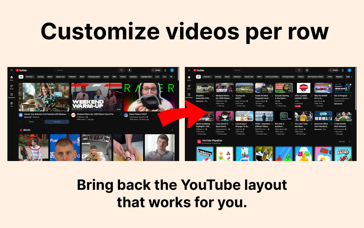 وسائط مثبت صف يوتيوب - تخصيص مقاطع الفيديو لكل صف على YouTube 1
