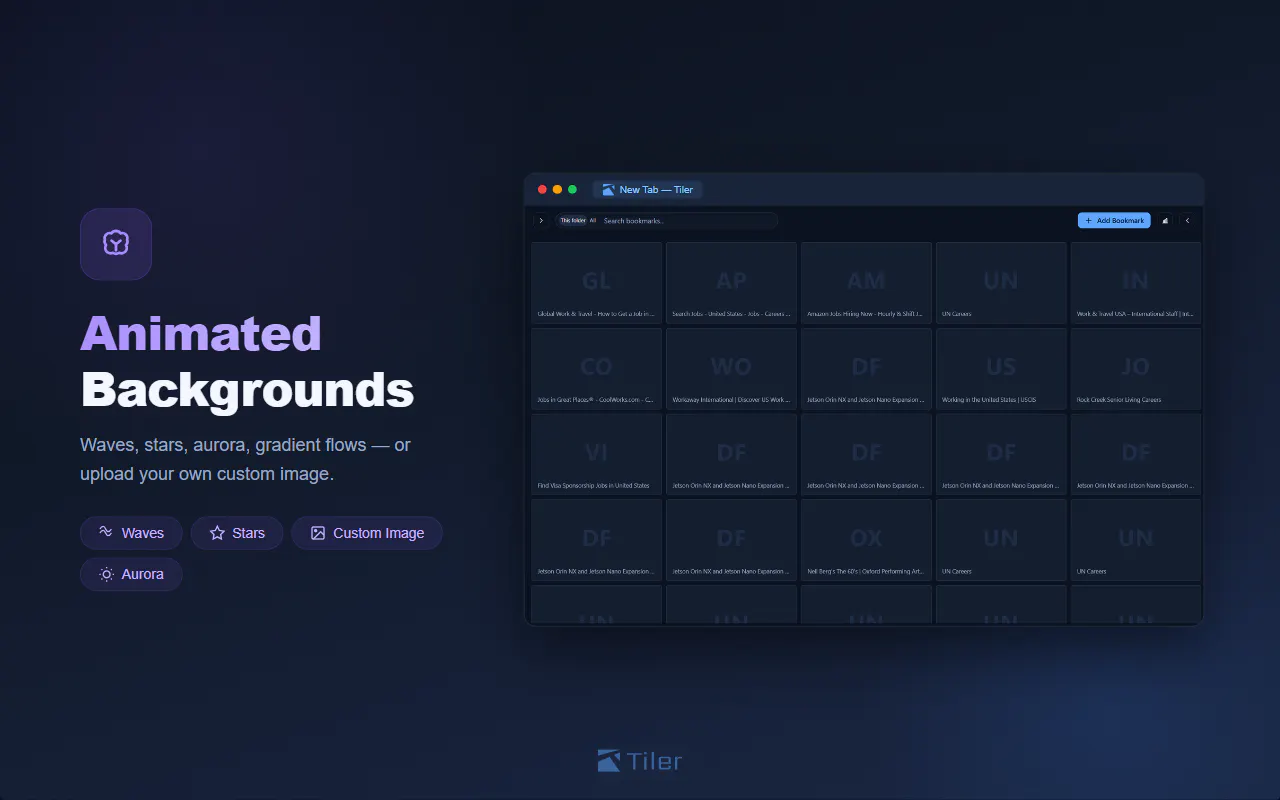 Tiler: Visual Bookmarks & New Tab gallery image