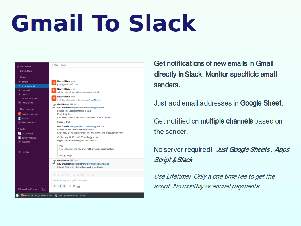 Gmail to Slack - Получить новые уведомления по электронной почте конкретных отправителей в Slack медиа 1