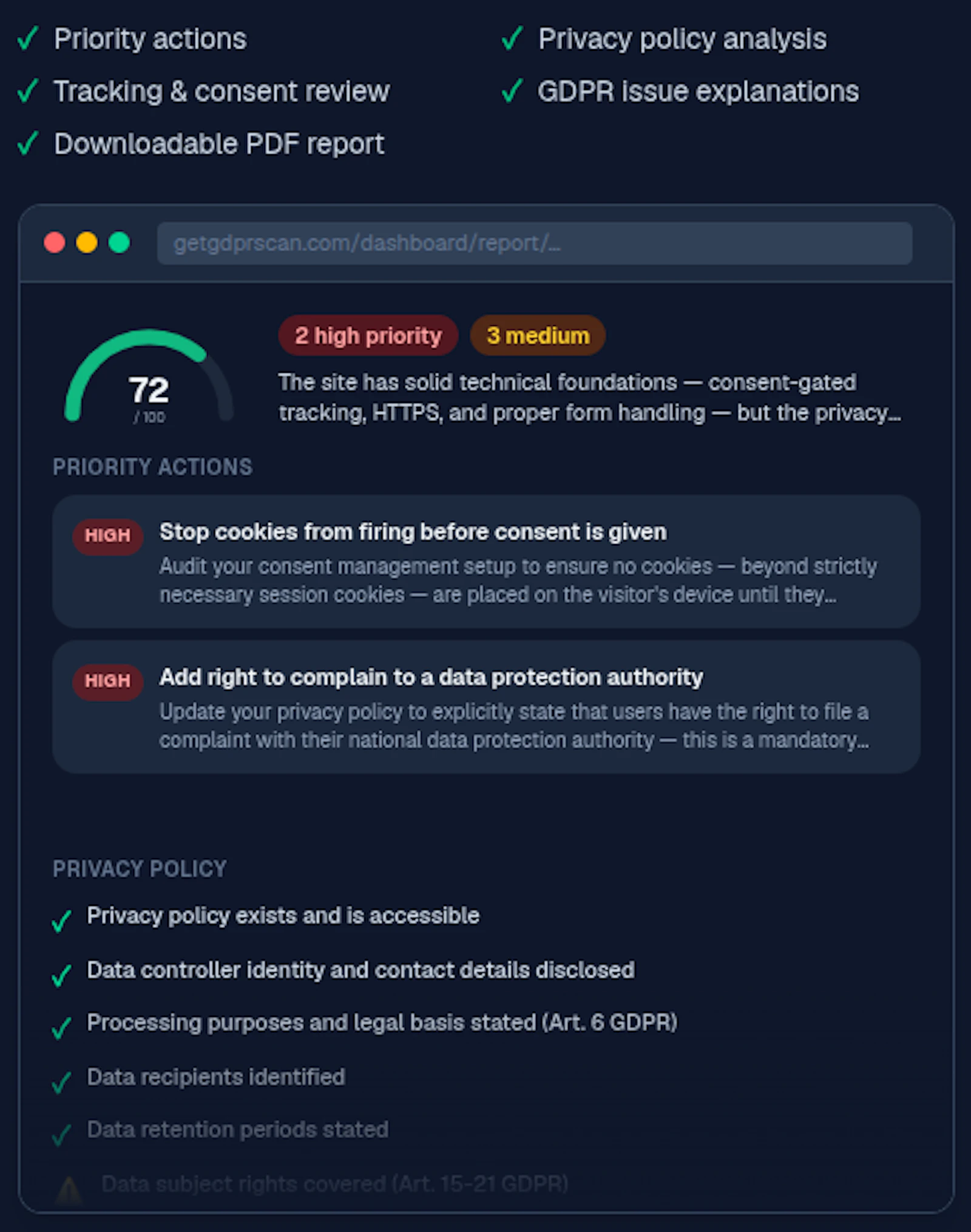 GetGDPRScan screenshot 3