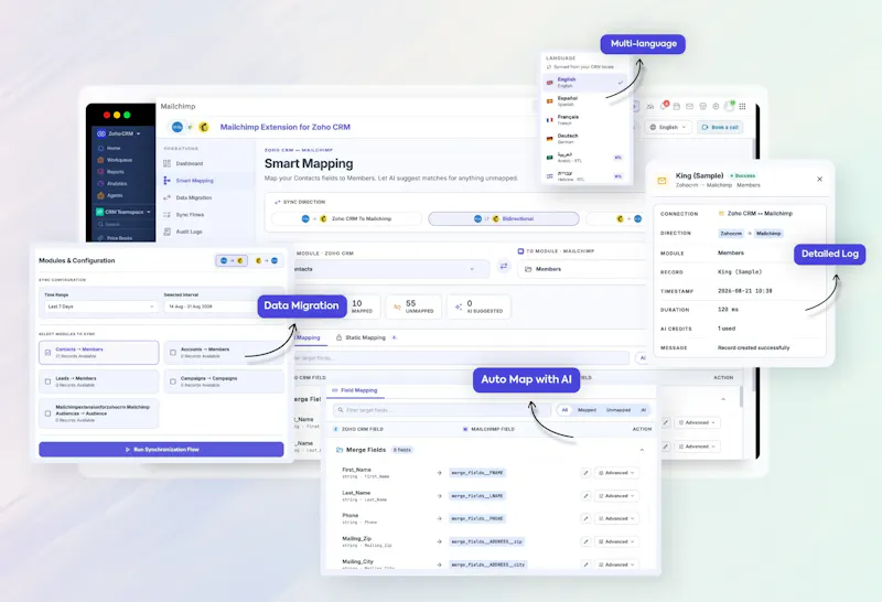 Zoho CRM Mailchimp Integration screenshot 1