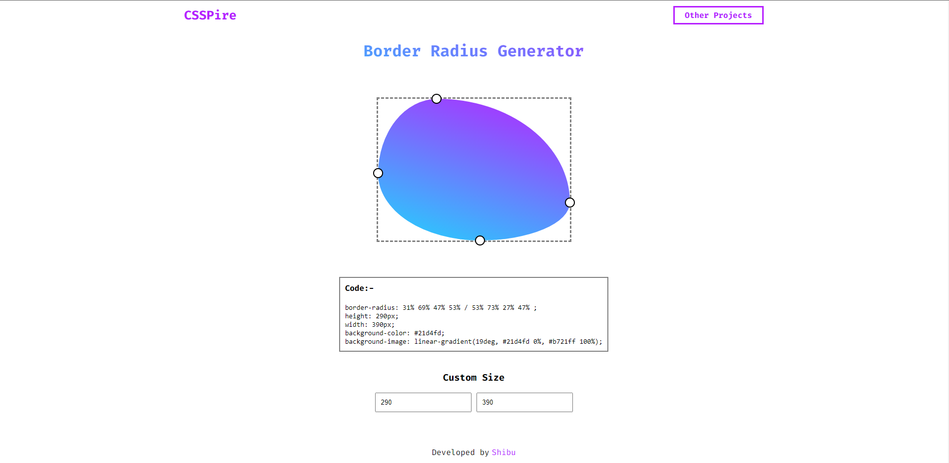 Gerador de raio de borda CSS media 2