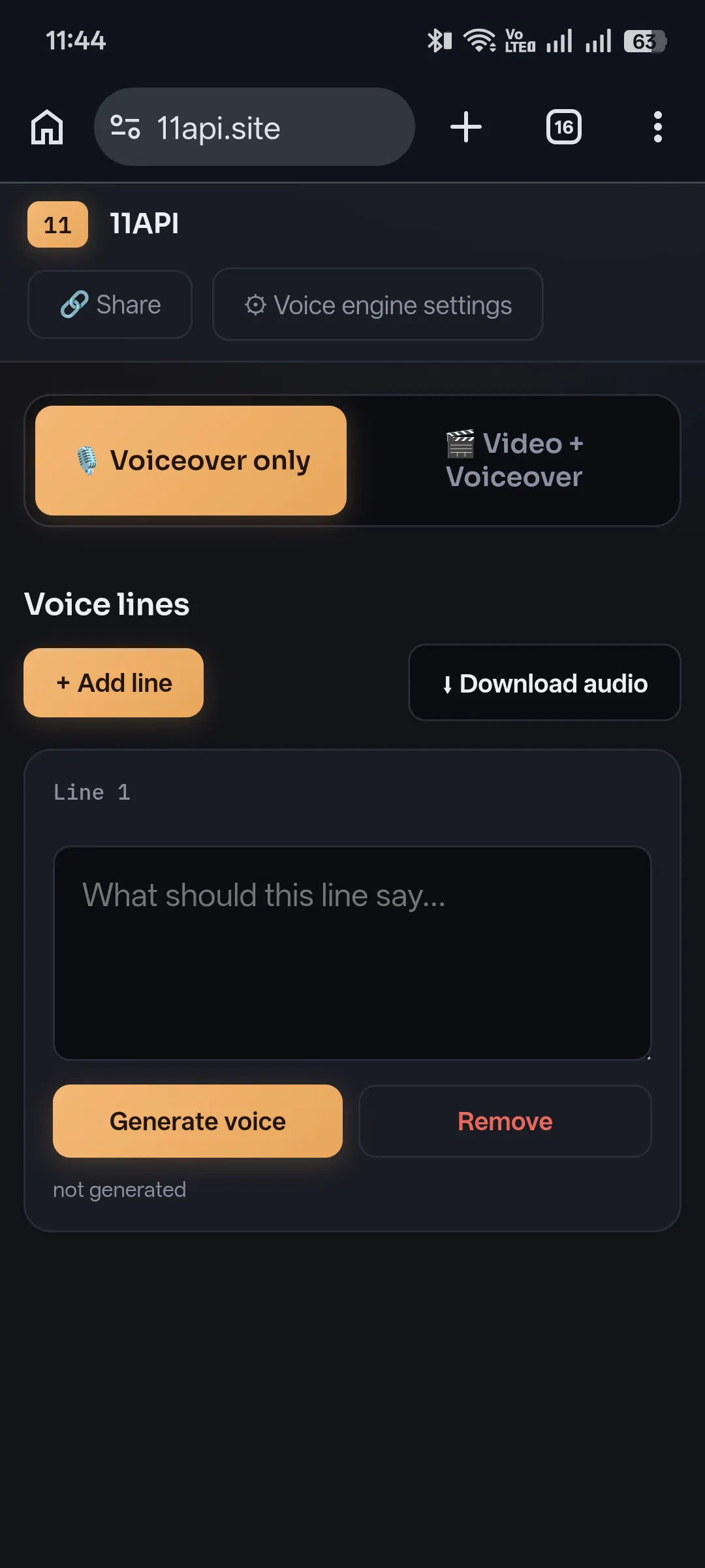 11API — Voiceover Timeline