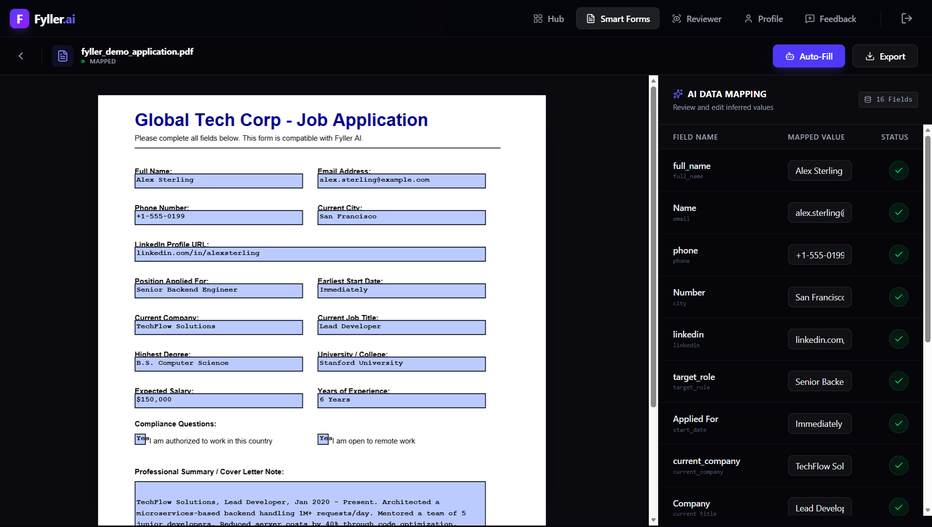 Fyller.ai - Screenshot 4 showing product features and functionality