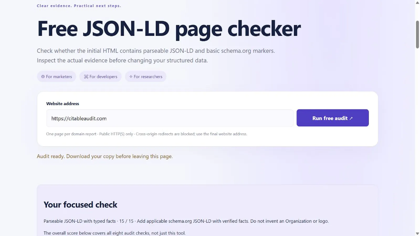 Citable screenshot 1