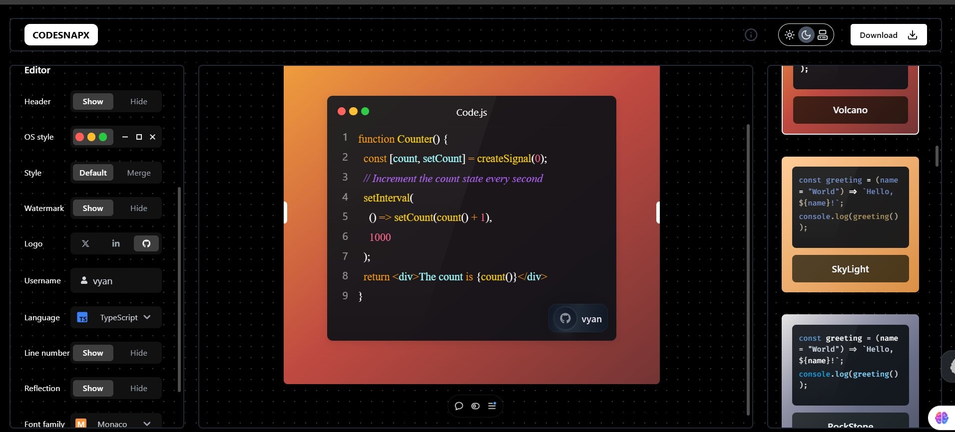 codesnapx gallery image