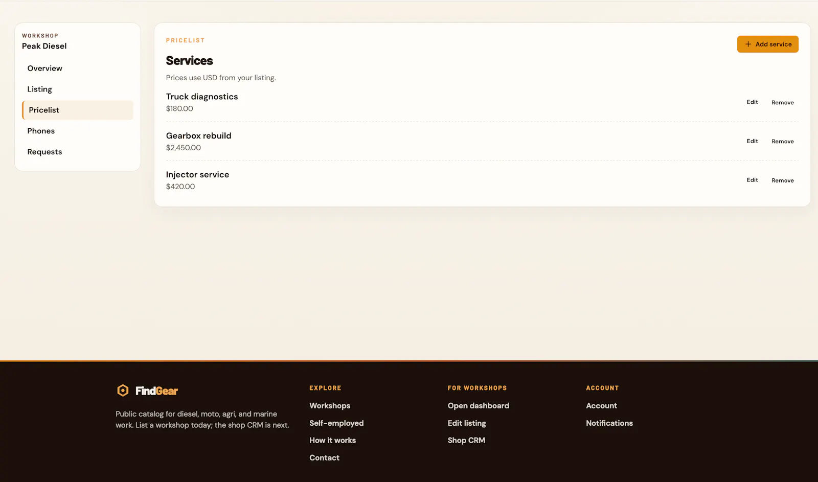 FindGear screenshot 1