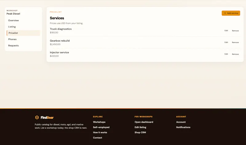 FindGear screenshot 1
