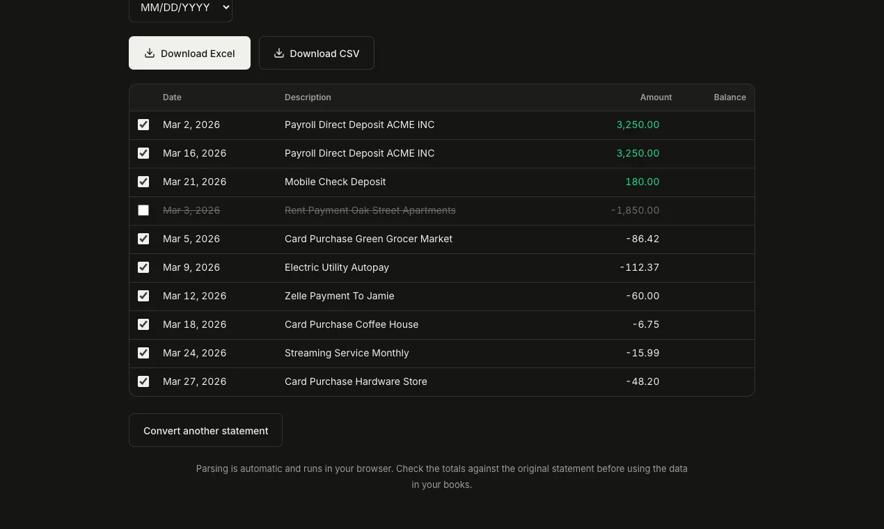 Bank Statement Converter gallery image