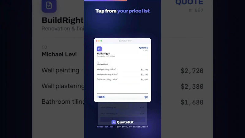QuoteKit screenshot 1 (video preview)