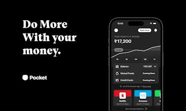 لوحة تحكم تطبيق Pocket مع ميزة الميزانية، تعرض أهدافًا مالية شخصية وشرائط تقدم.