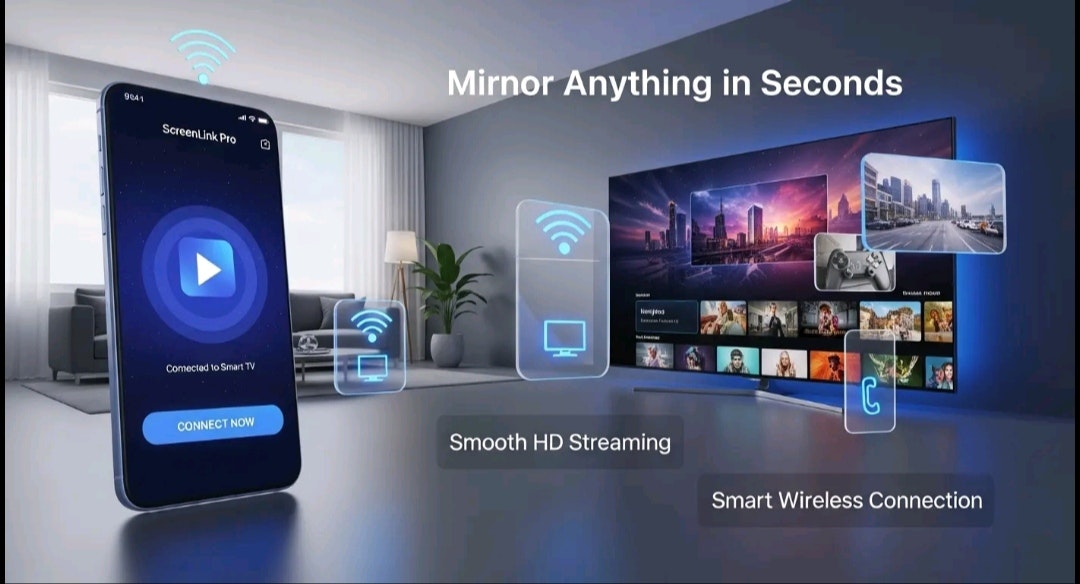 Screen Mirroring PC and TV - Screenshot 2 showing product features and functionality