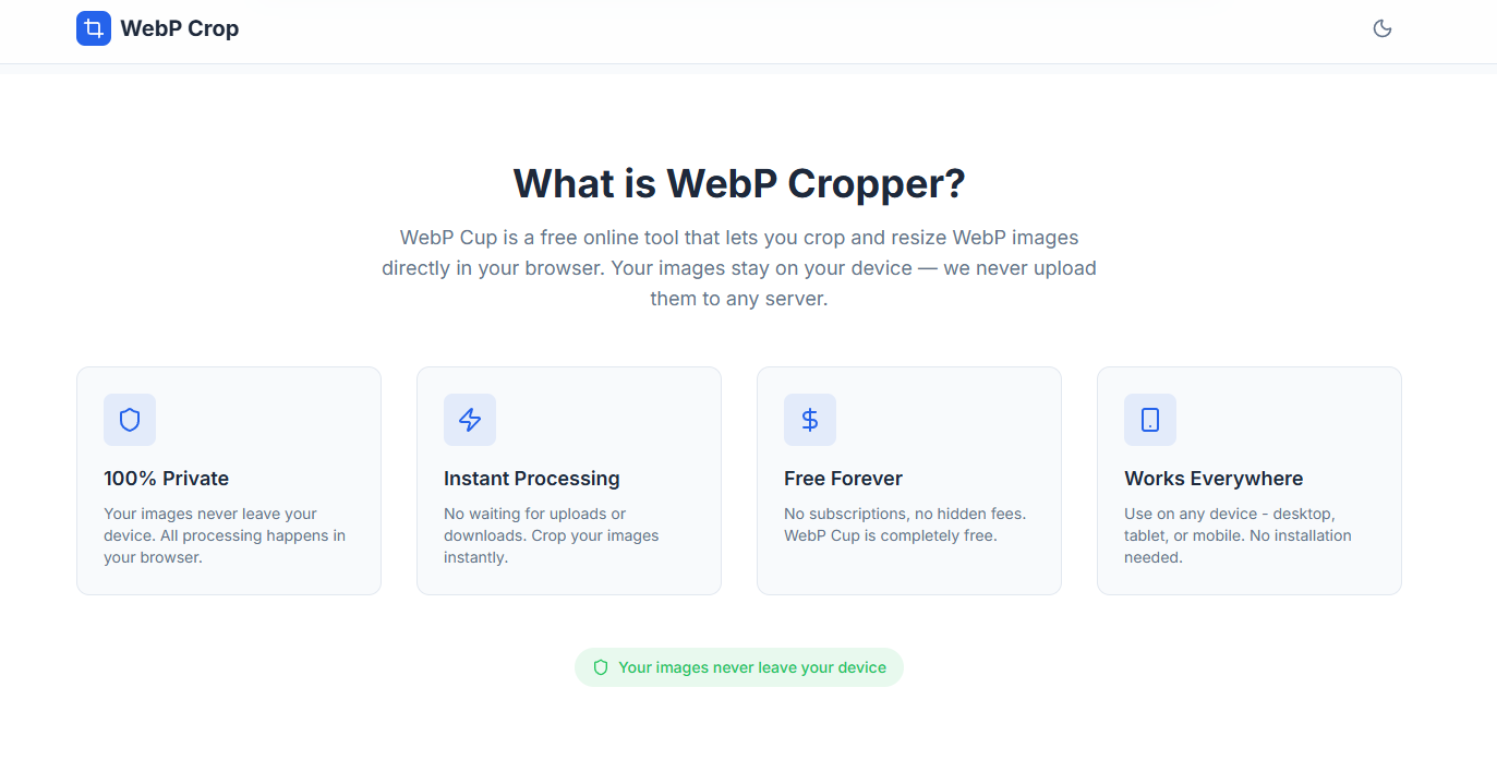 WebP Crop - Screenshot 3 showing product features and functionality