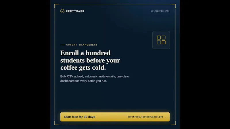 CertTrack screenshot 1 (video preview)