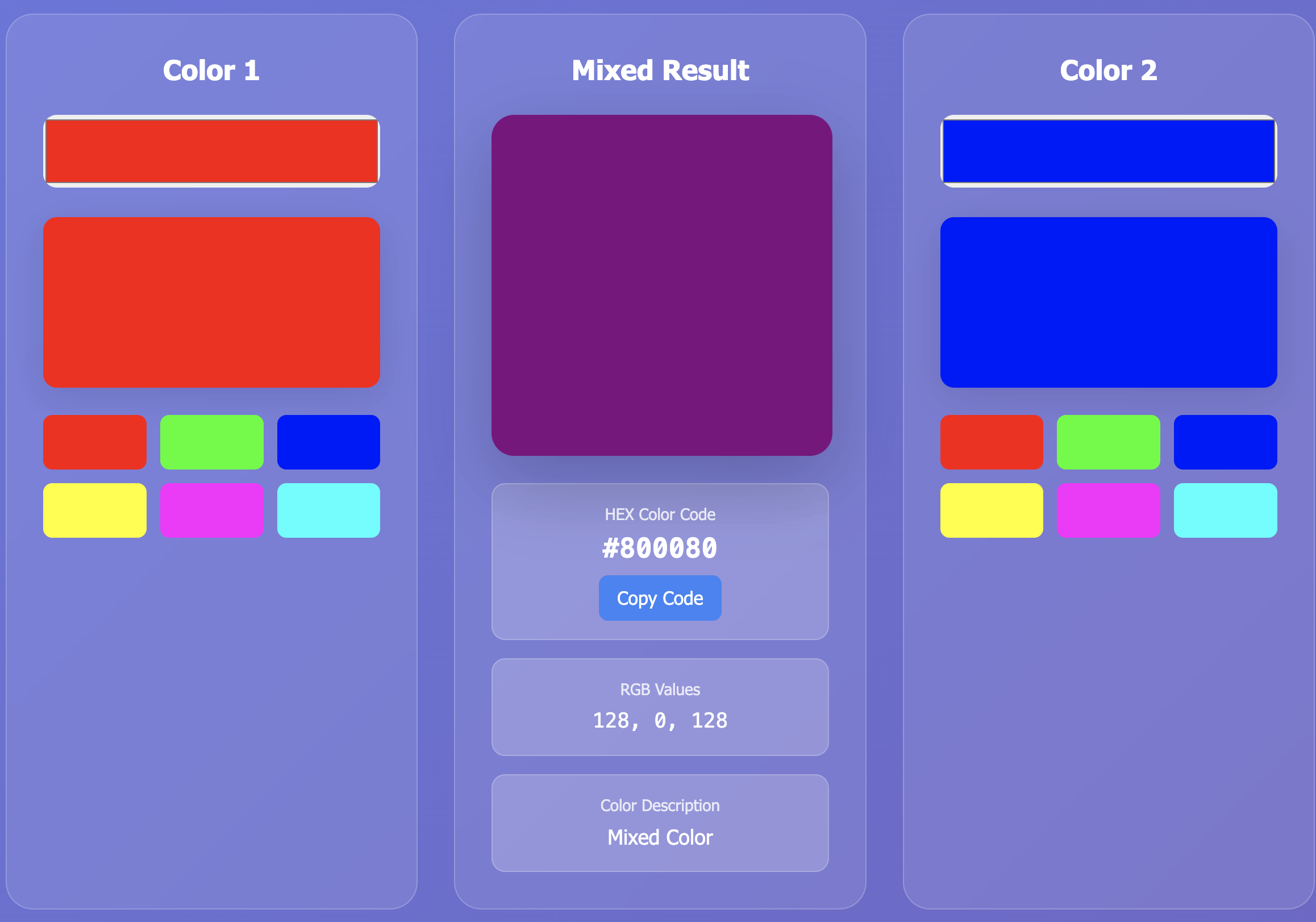 Que color hace - Mezclar dos colores y ver instantáneamente el resultado media 2