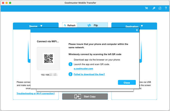 Coolmuster Mobile Transfer for Mac - Screenshot 5 showing product features and functionality