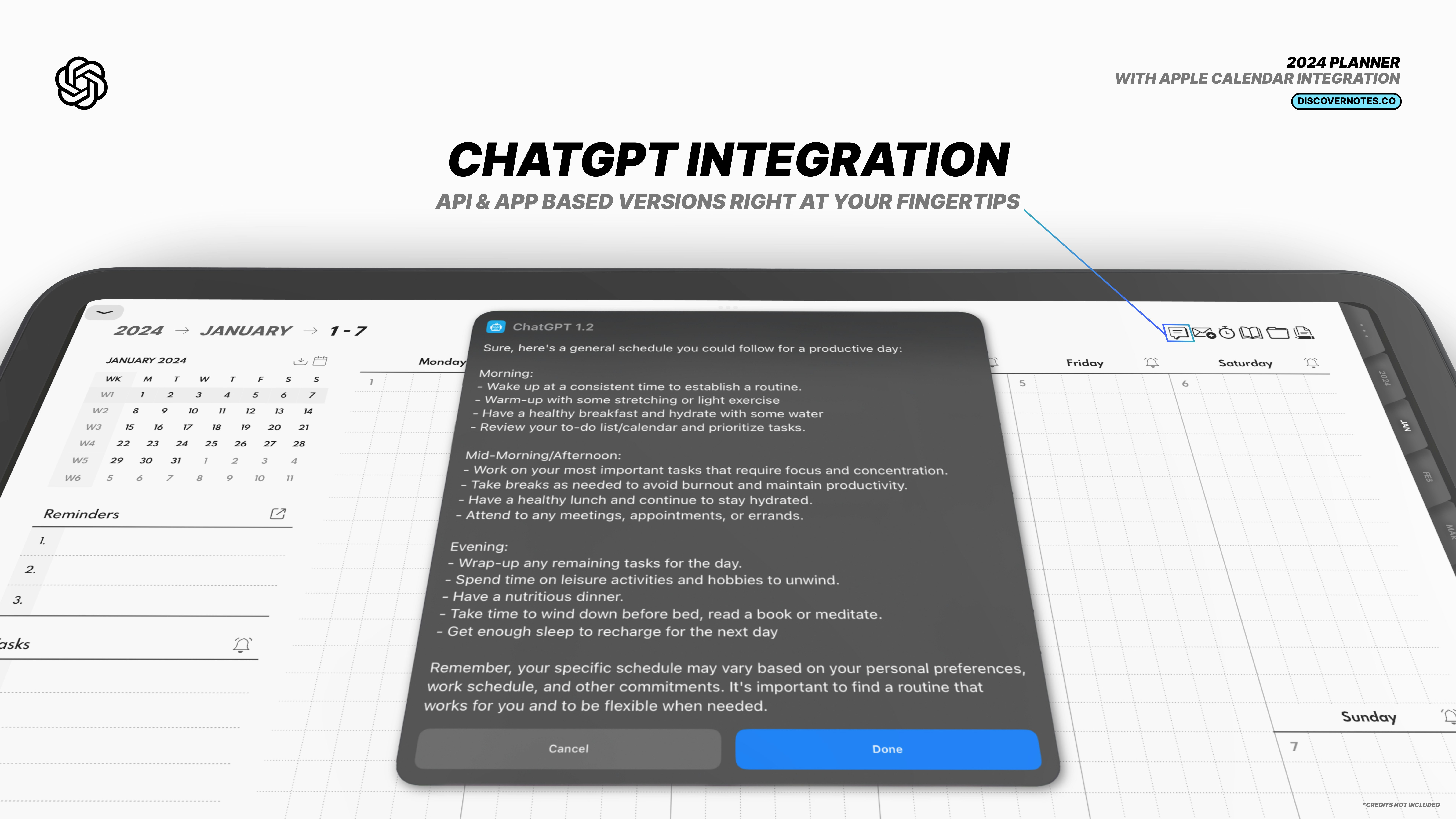 2024 Digitaler Planer mit Integration - Die meisten fortgeschrittenen PDF aller Zeiten - Erstellen/Synchronisationsereignisse, Chatgpt & More Medien 4