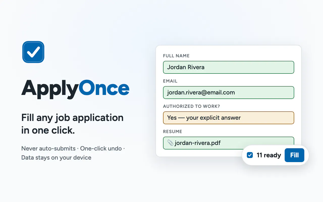 ApplyOnce Job application autofill  gallery image