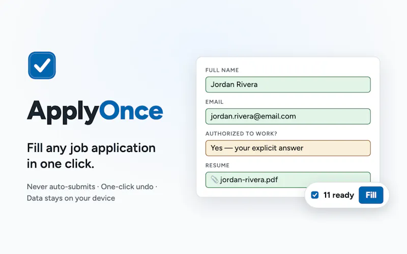 ApplyOnce Job application autofill  screenshot 3