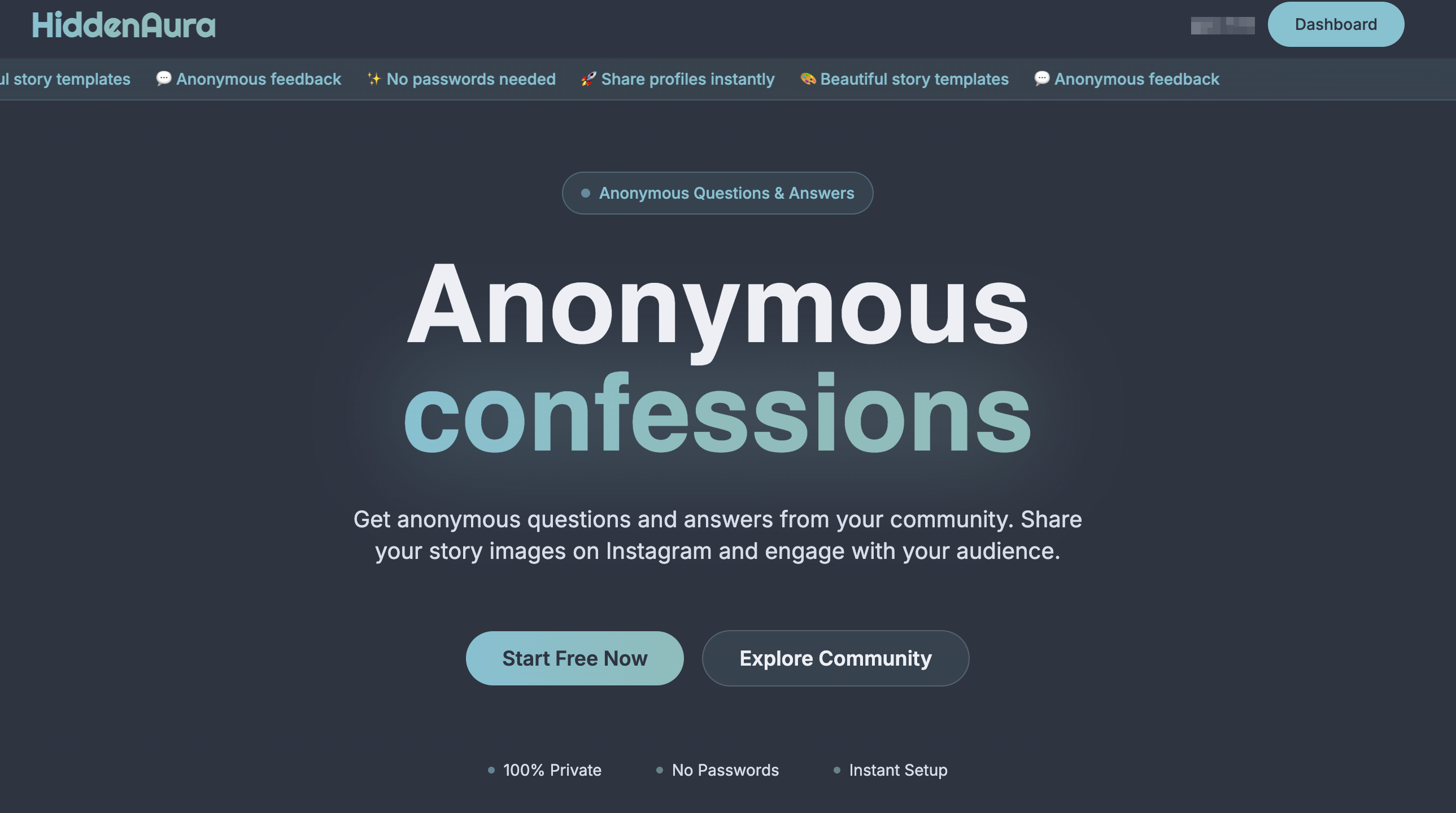 HiddenAura - Main screenshot showing features and interface
