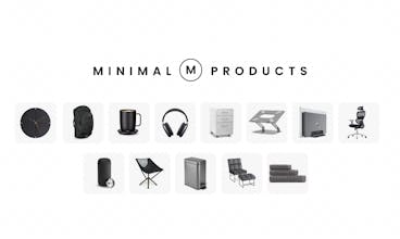 Imágenes de productos minimalistas que promueven un enfoque de menos es más para vivir