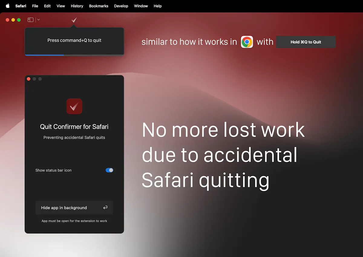 Quit Confirmer for Safari