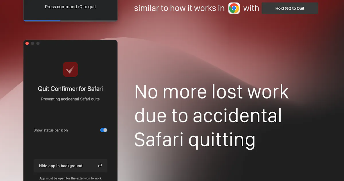 Quit Confirmer for Safari