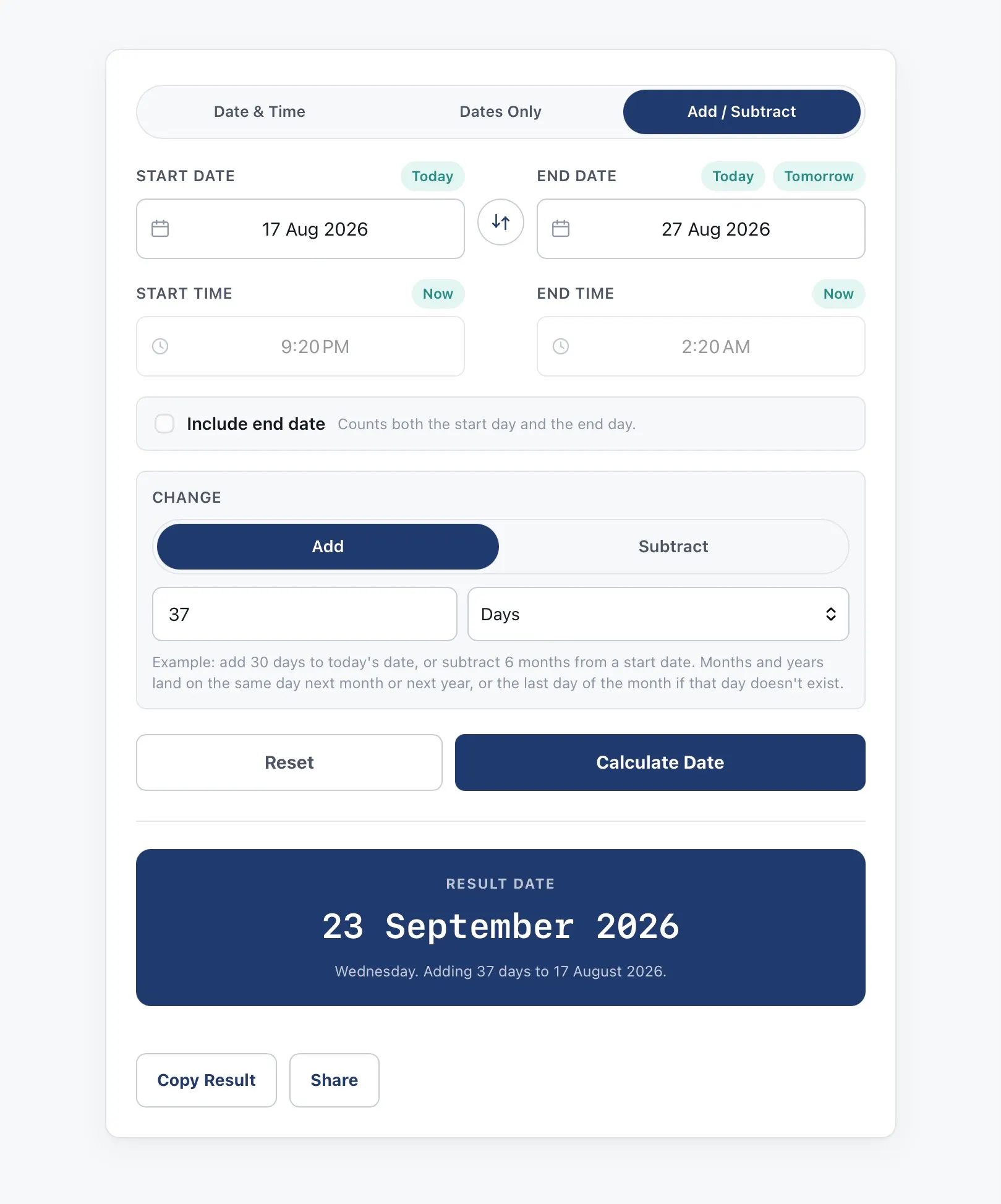 Time and Date Calculator gallery image