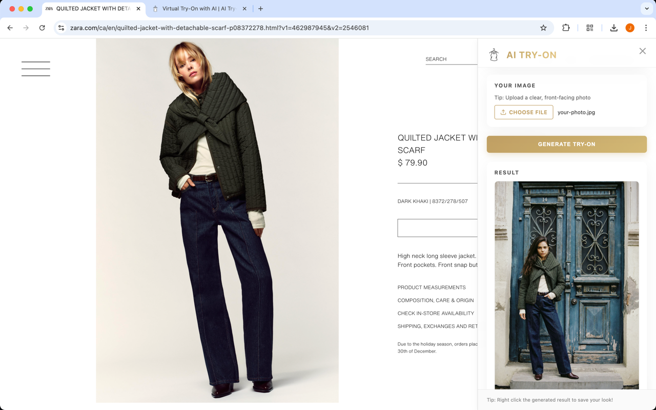 AI Try-On - Main product screenshot demonstrating key features and user interface