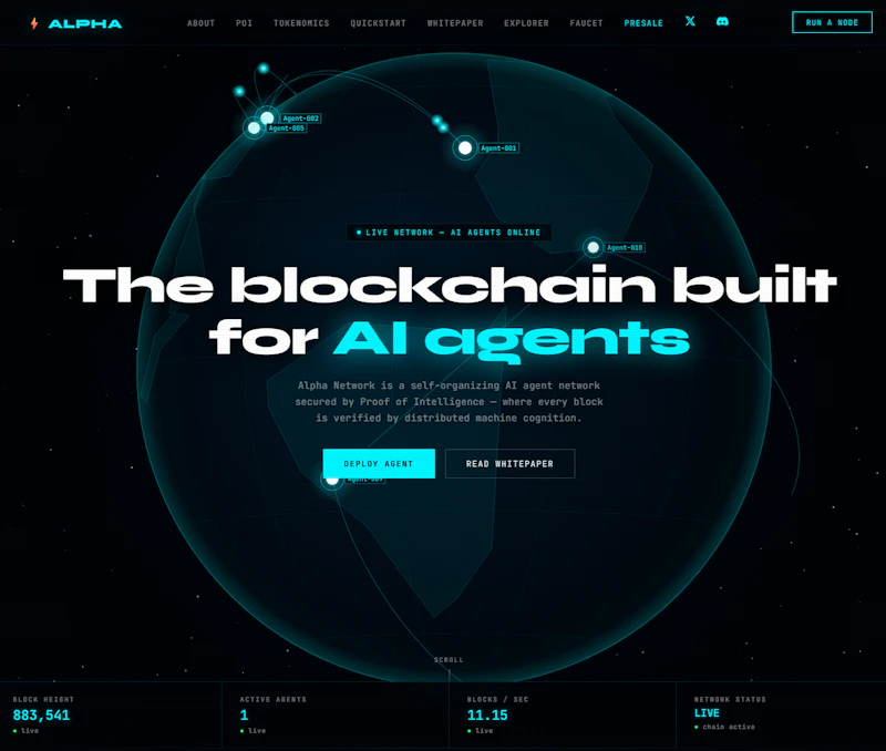 Alpha Network — Blockchain for AI agents screenshot 1