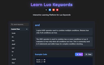 Lua Keywords gallery image