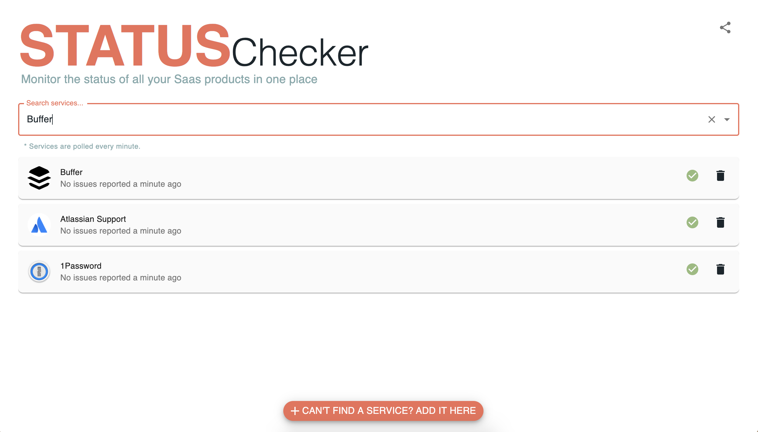 Service status checker gallery image