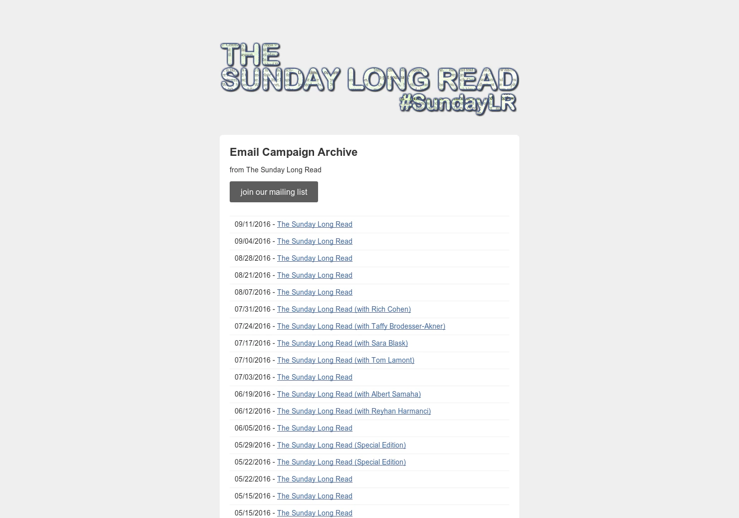 The Sunday Long Read