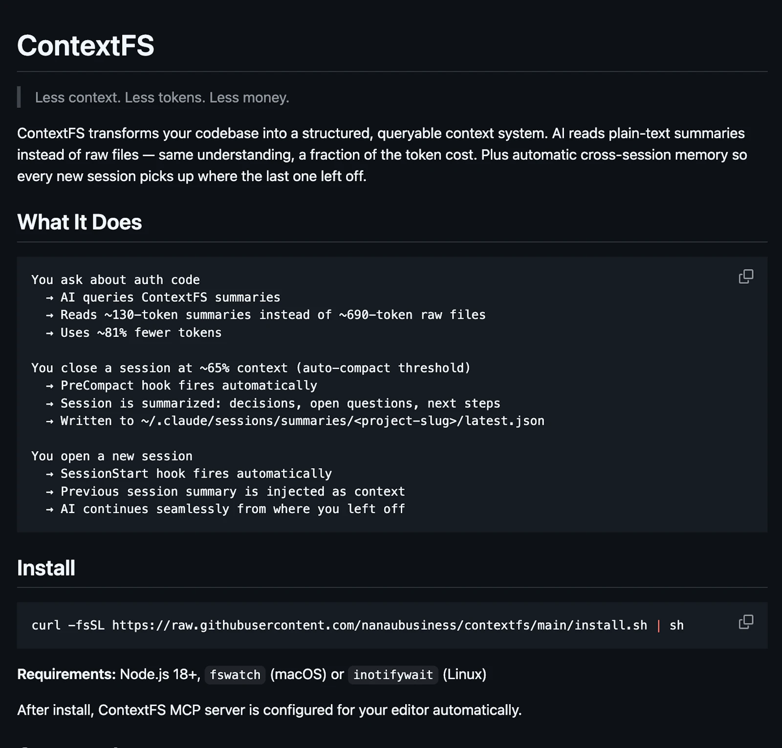 ContextFS screenshot 1