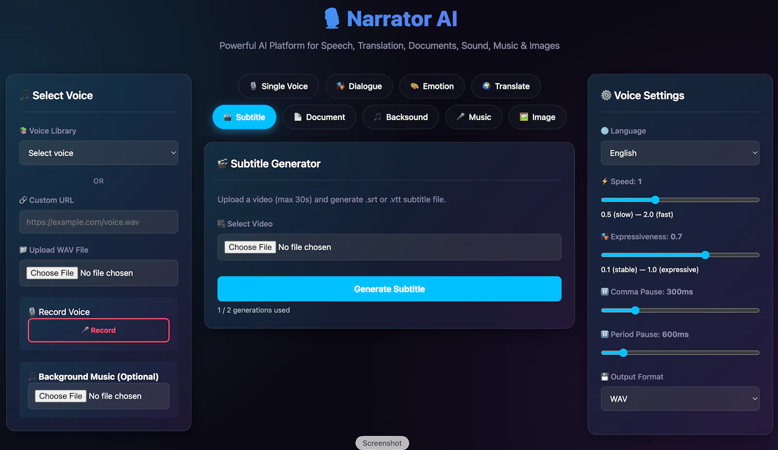 Narator AI screenshot 2