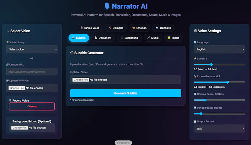 Narator AI screenshot 2