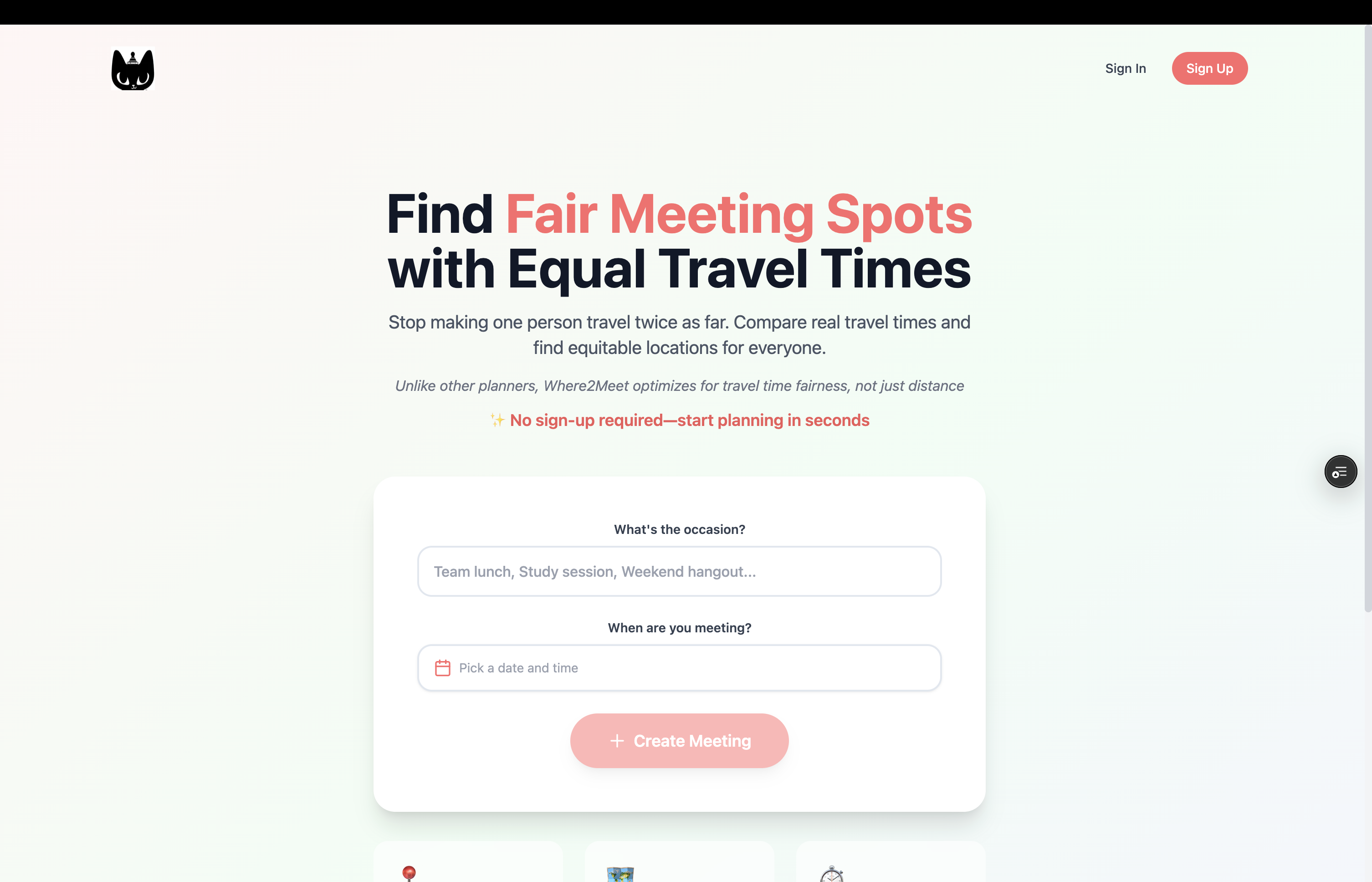Where2Meet - Main product screenshot demonstrating key features and user interface