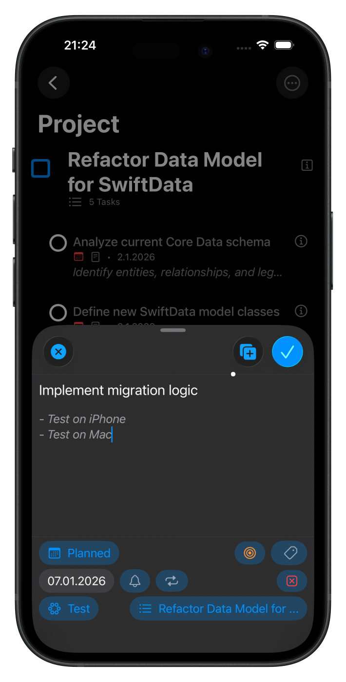 Focus one - Task Manager (Beta) - Screenshot 2 showing product features and functionality