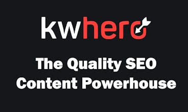 一个图像，展示KWHero制作谷歌优化内容以提高搜索排名。