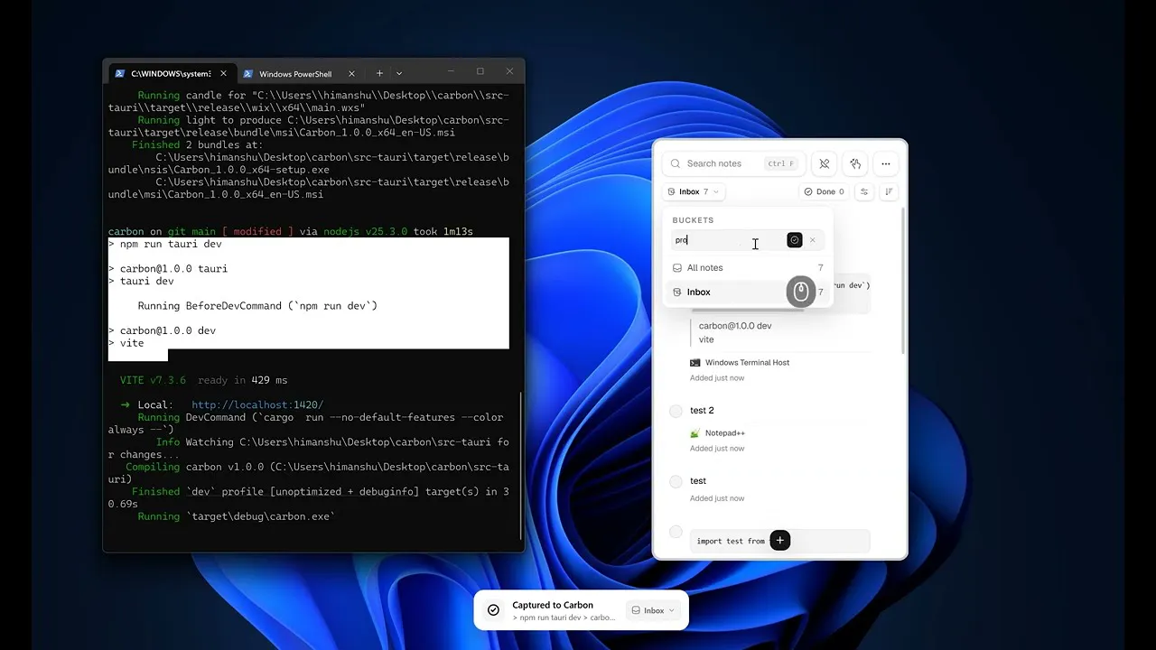 Carbon - a scratchpad app for AI work. gallery image