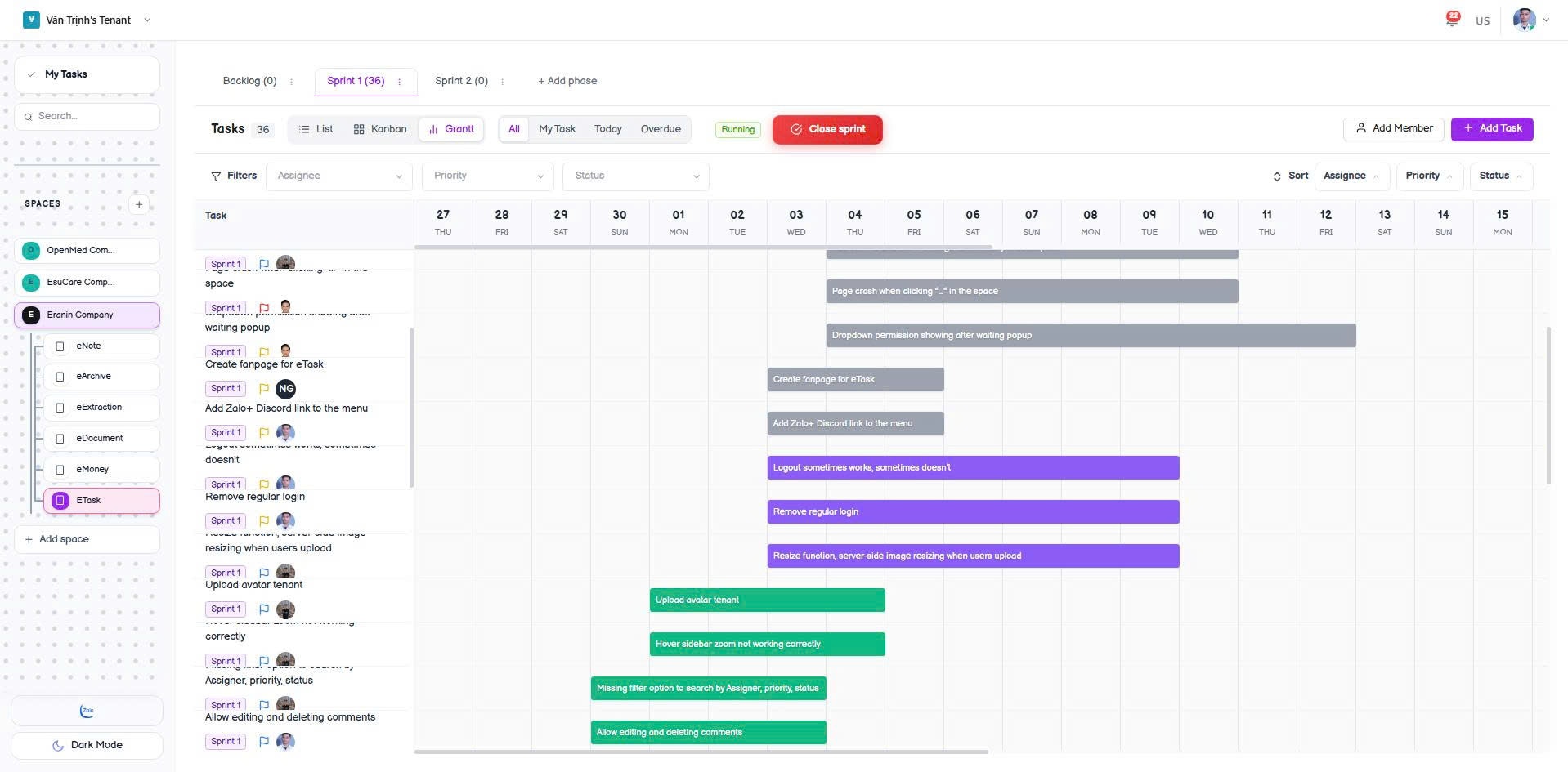 eTask - Screenshot 2 showing product features and functionality