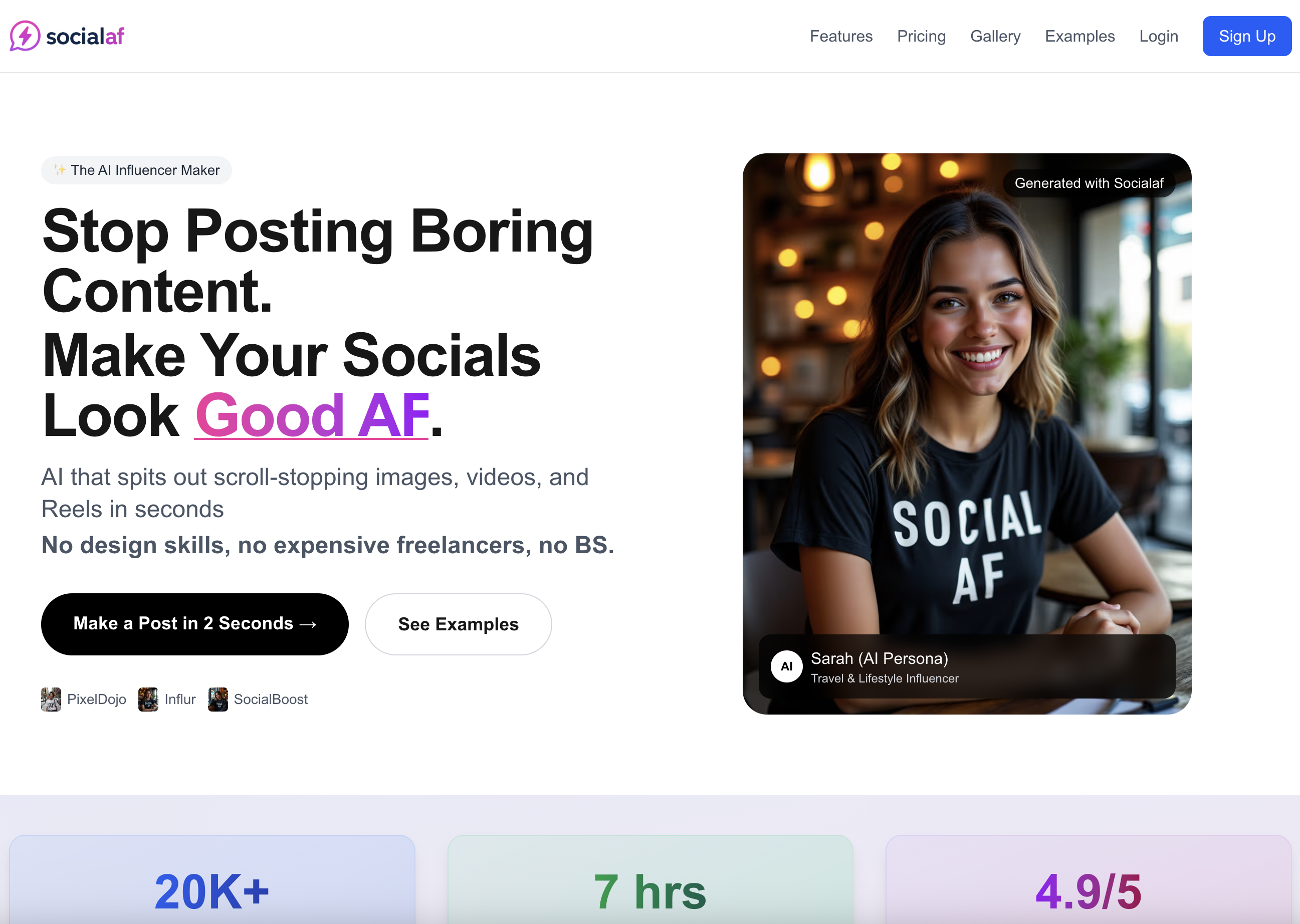 Socialaf.ai - ฝึกอบรมผู้มีอิทธิพล AI และสร้างเนื้อหาไวรัสในไม่กี่วินาที media 2