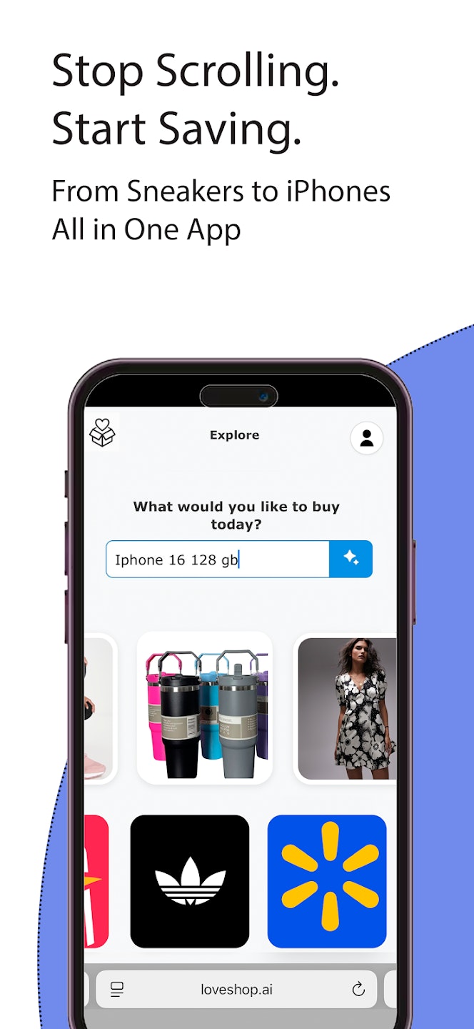 LoveShop.ai - Main screenshot showing features and interface