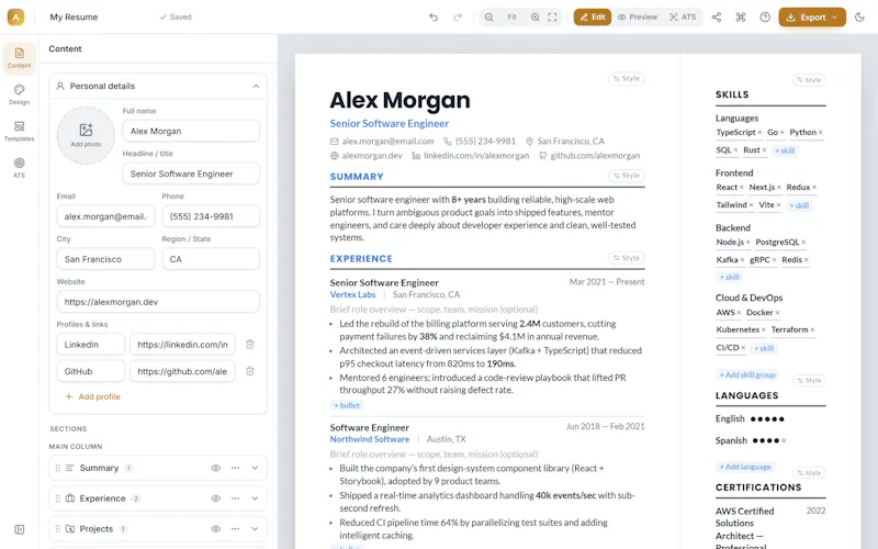 CVAurum screenshot 3