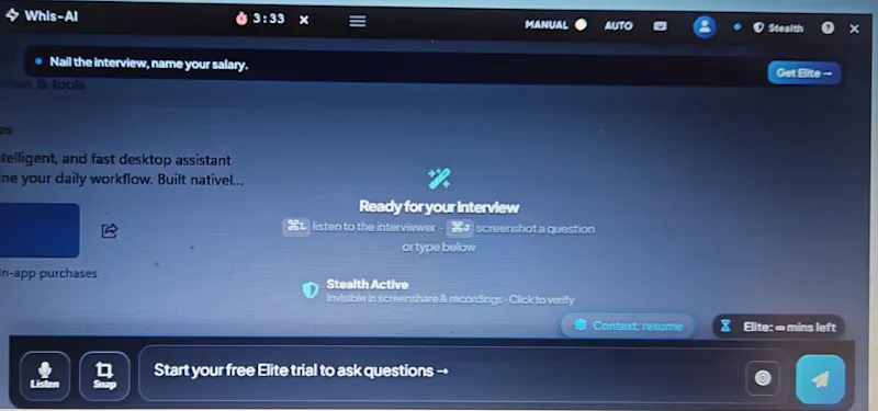 WhisAI - Real Time Interview Copilot screenshot 1
